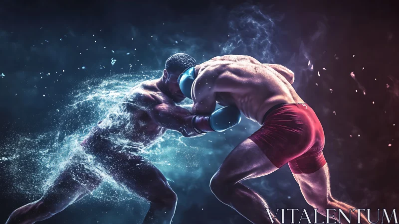 Boxer Unleashes Power Punch with Luminous Energy Effect.