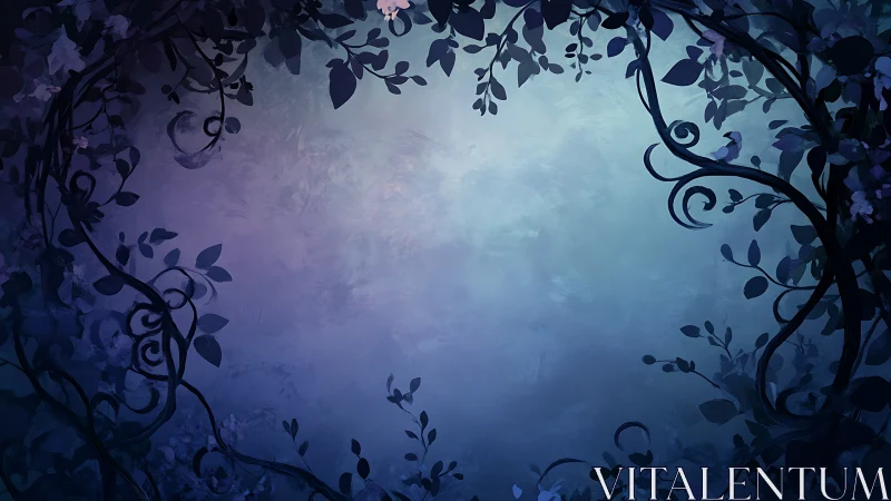 Enchanted twilight vines frame a soft mystical clearing.