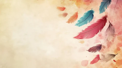 Drifting rainbow feathers on a whispered pastel breeze.