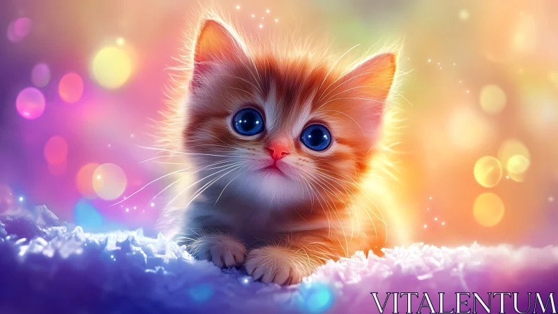 Digitally Rendered Kitten in Gradient Light Environment.