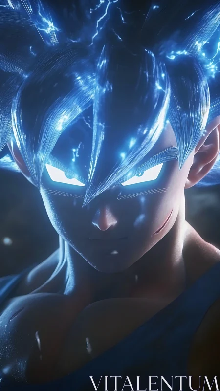 Electric warrior glow in a storm of focused power.