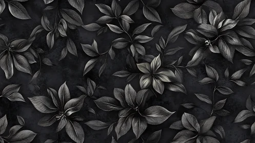 Monochrome floral pattern creates elegant nocturnal mood