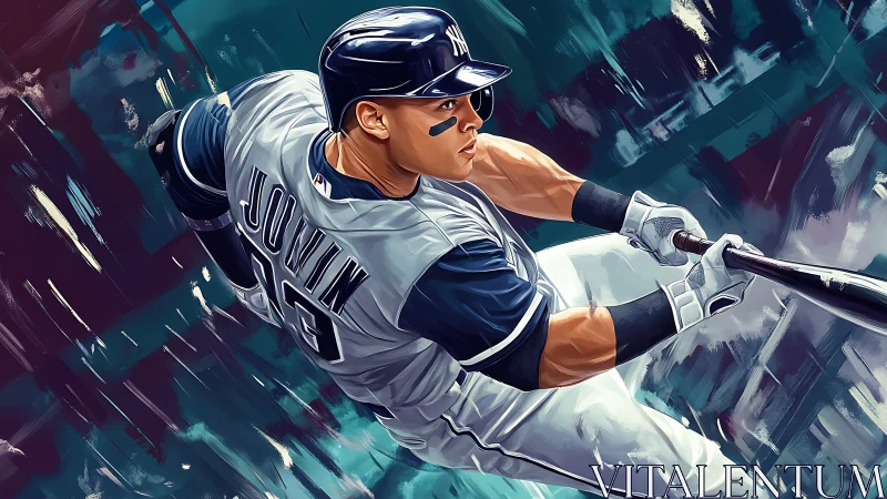 Dynamic digital painting captures right-handed batter’s rotational swing