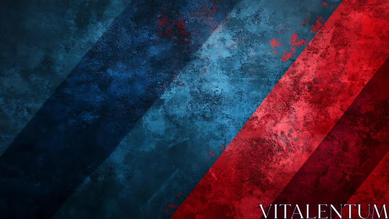 Abstract Grunge Diagonal Red and Blue Striped Texture Background.
