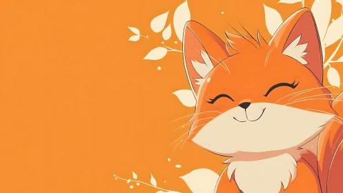 Sunlit fox grin on a tangerine daydream canvas backdrop.