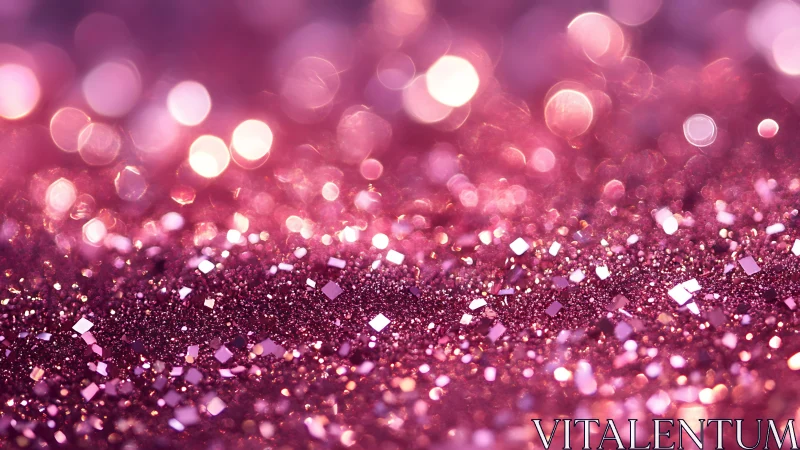 Rose quartz glitter horizon under dreamy bokeh constellations.