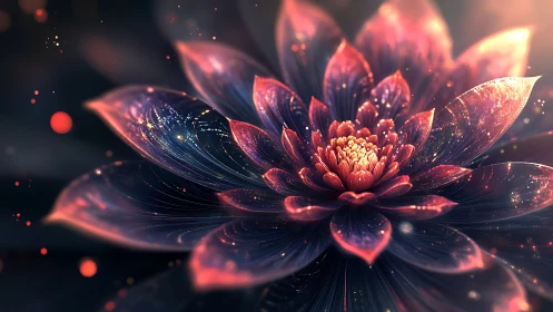 Starlit petals unfold like a cosmic bloom at twilight