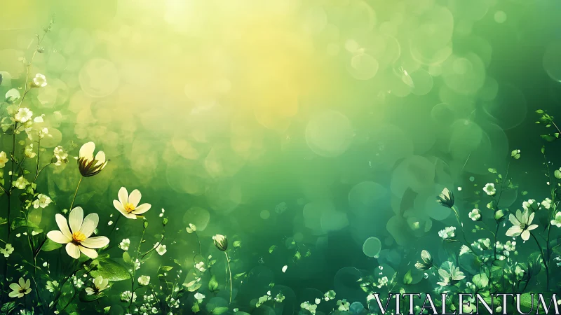 Spring Garden Dreams in Soft Yellow Light.