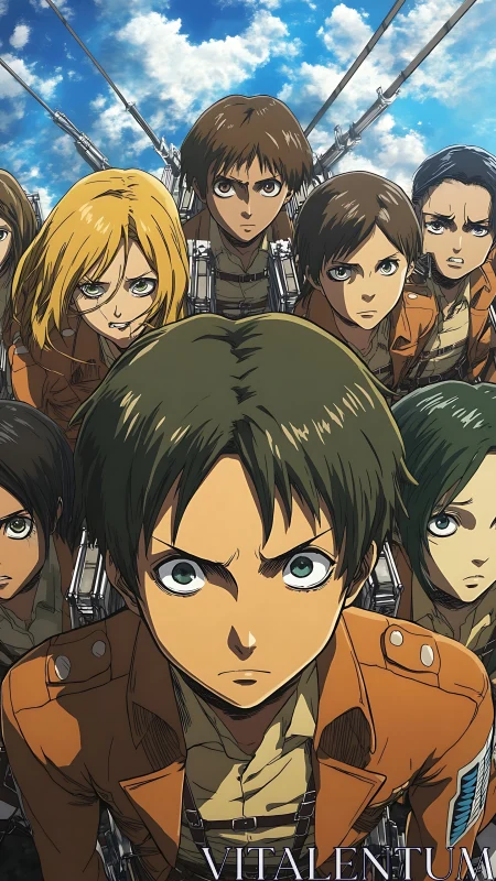 Young skybound heroes charge forward with fierce resolve.