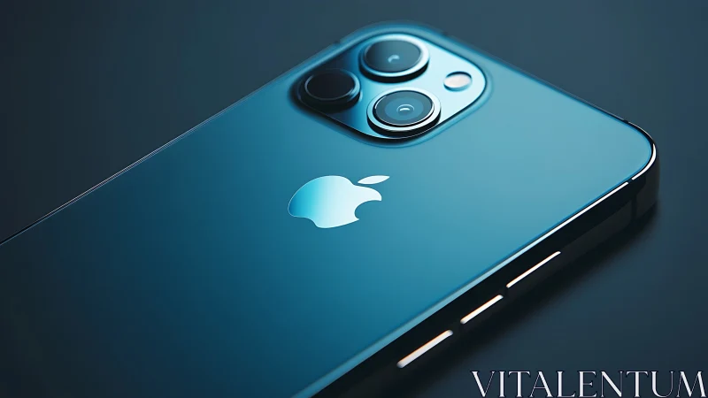 Blue iPhone 12 Pro with Triple Camera System.