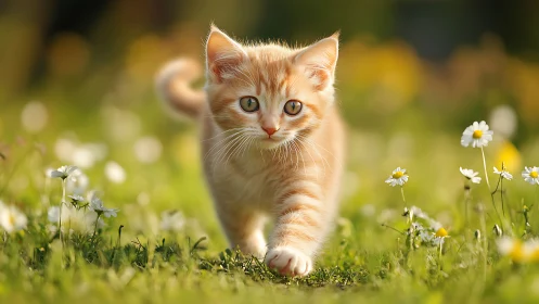 Ginger Kitten's Garden Adventure Through Wildflowers.