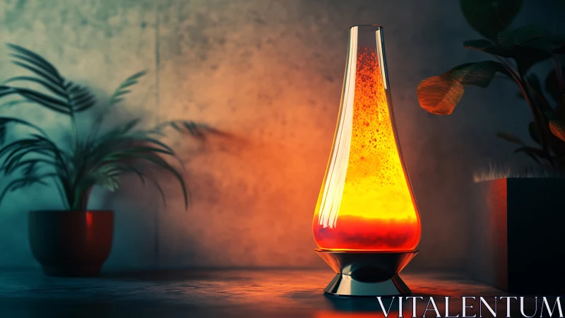 Glowing Lava Lamp Brings Warmth to a Moody Room.