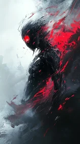 Shadow wraith silhouette with blazing red energy eyes.