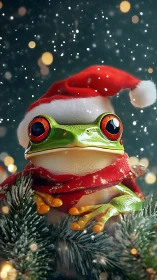 Santa-hatted tree frog quietly hijacks the Christmas spotlight