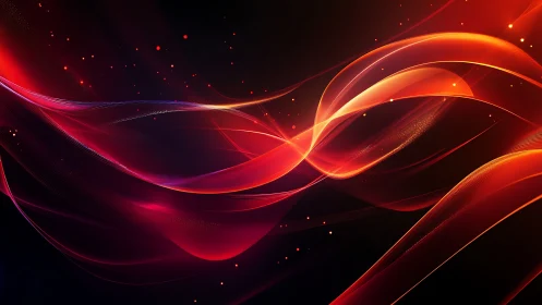 Luminous red-orange light trails on dark gradient backdrop