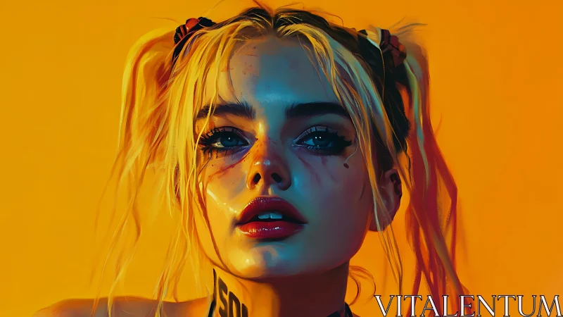 Neon lit punk portrait captures intense cinematic gaze