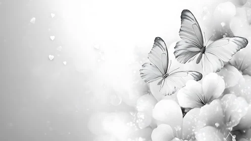 Silverwing butterflies drift through soft blossom daydreams.