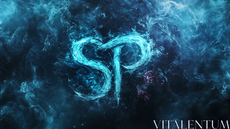 SP letterform rendered in blue swirling energy texture.