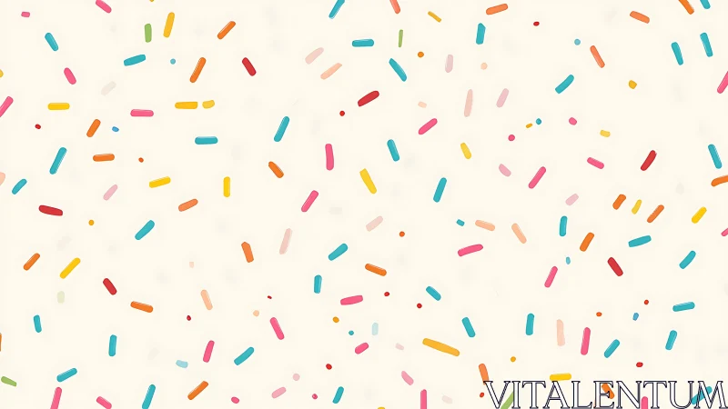 Colorful Confetti Scatter Pattern on Cream Background.