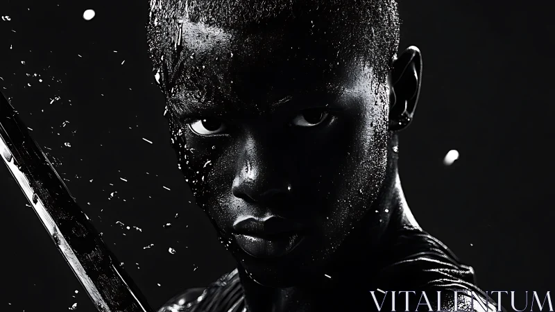 Midnight warrior carves intensity from liquid shadows