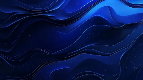 Layered cobalt waveforms with luminescent starfield gradients