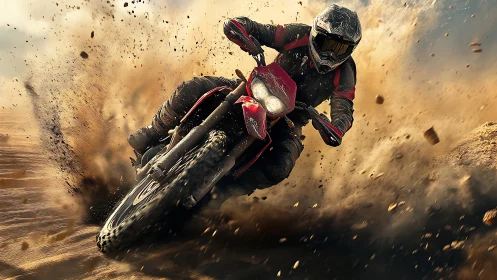 Dusty trail adventure with a fearless dirt bike rider.