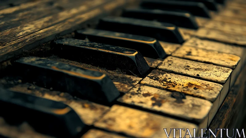Broken piano keys whisper rusted songs into the dark