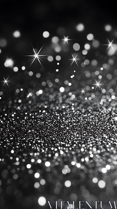 Starlit silver dust drifts across a dreamy midnight horizon.