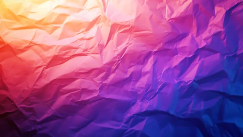 Radiant gradient light floods crumpled paper texture art