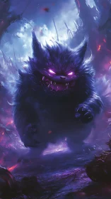 Midnight monster stroll through a glowing dreamscape.