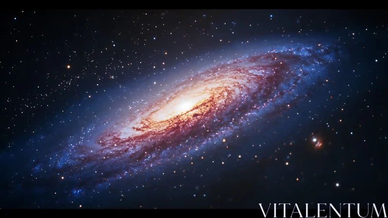 Gentle spiral galaxy glowing softly in a starry night sky.