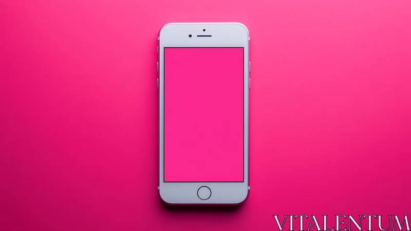Silver iPhone Glows Against Electrifying Magenta Backdrop.