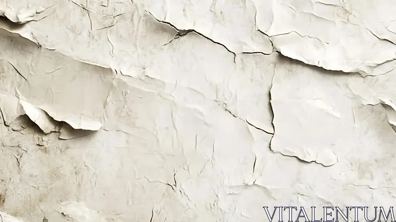 Peeling white plaster wall reveals layered cracked texture.