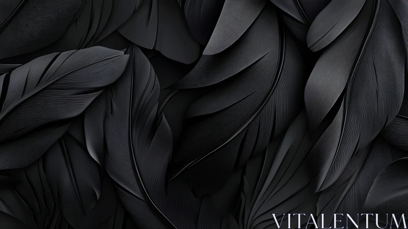 Layered black feather textures in overlapping arrangement.