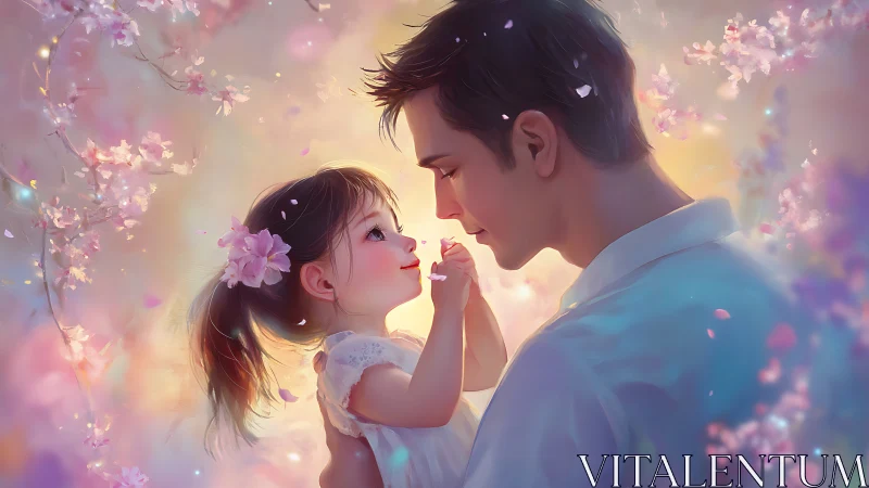 Father & Child Dance Among Celestial Blossoms