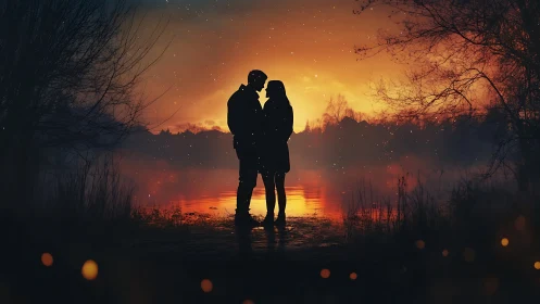 Silhouettes Ignite Where Twilight Kisses Water.