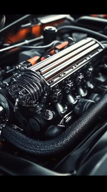 Gleaming chrome engine invites a closer look at its power