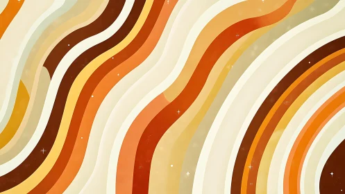 Retro warm wave stripes curve across space-toned field.