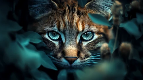 Mesmerizing Cat with Brilliant Blue Eyes.