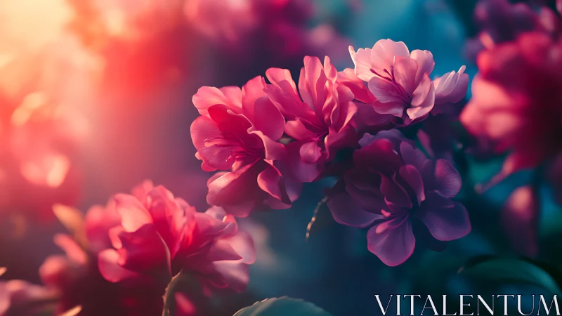 Vibrant Pink Peonies Bathed in Golden Sunlight