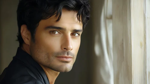 Quiet window light studies a contemplative masculine gaze