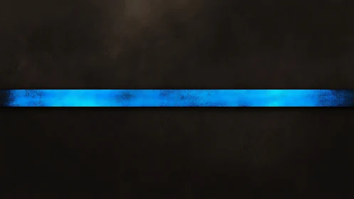 Horizontal blue luminous band intersects dark textured field