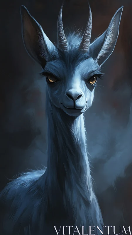 Moonlit trickster gazelle with knowing golden eyes poised.