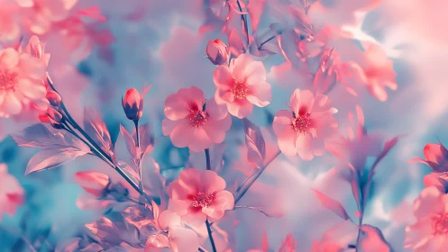 Delicate Pink Blossoms Dance Through Soft, Dreamy Light