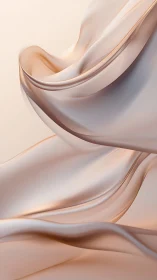 Silk waves flow through soft peach minimal abstract space.