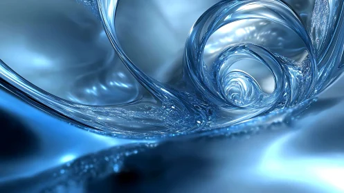 Glistening blue liquid swirls inviting you into calm wonder.