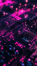 Neon circuitry skyline glowing like a midnight digital city.