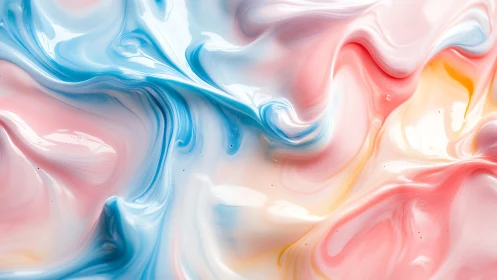 Colored liquid pigments form flowing marbled surface patterns