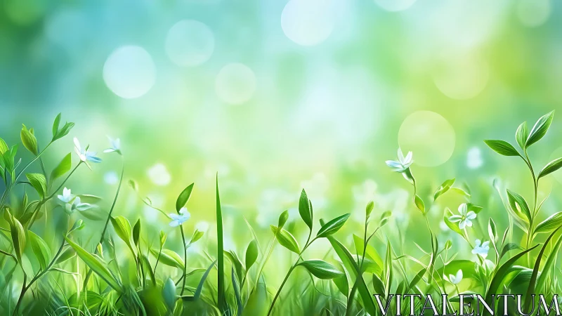 Soft-Focus Spring Garden Composition with Bokeh Depth.