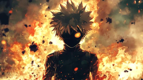 Flare-eyed antihero strides from wildfire of molten sky.